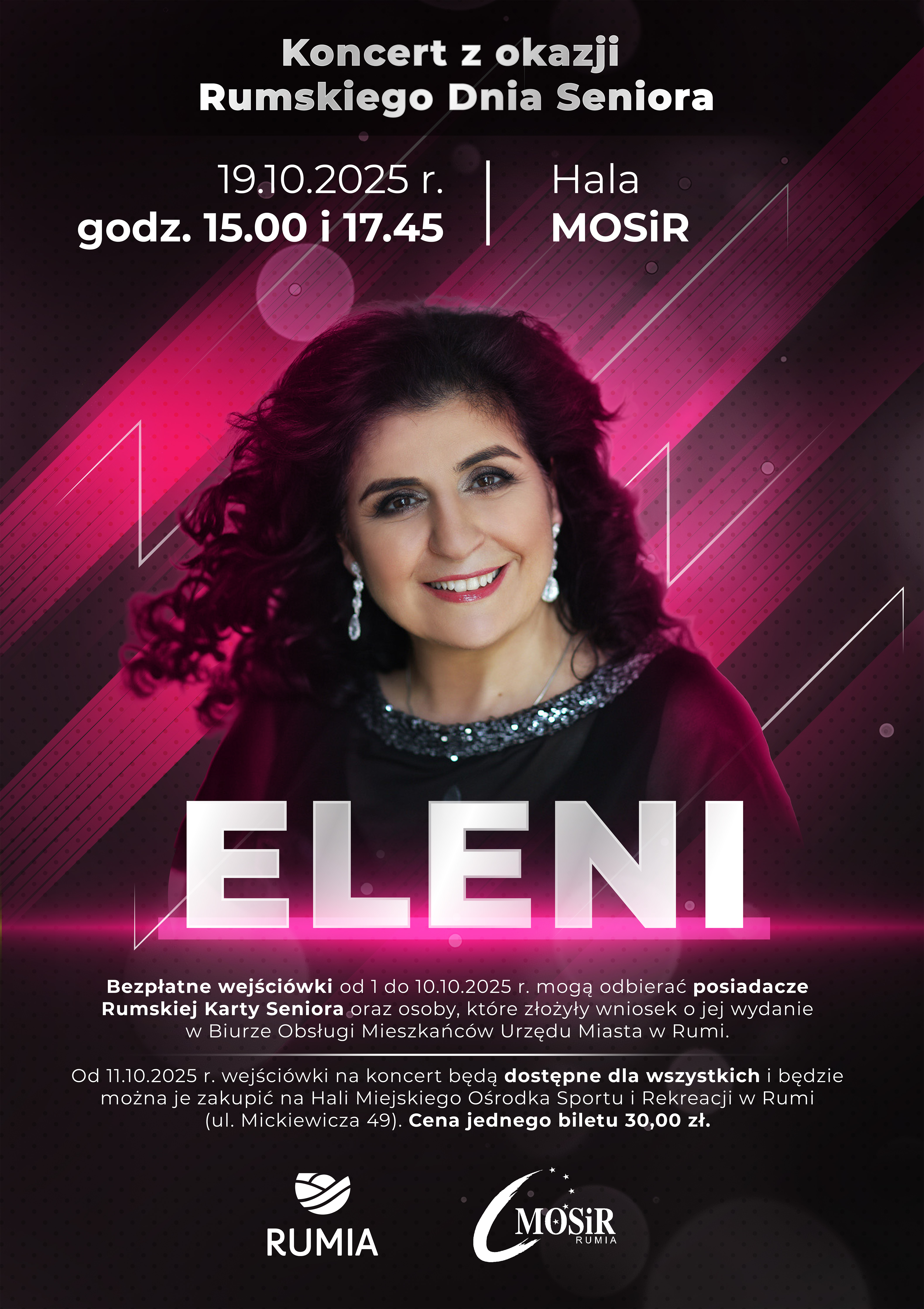 Rumski Dzień Seniora: Koncerty Eleni godz. 15.00 i 17.45